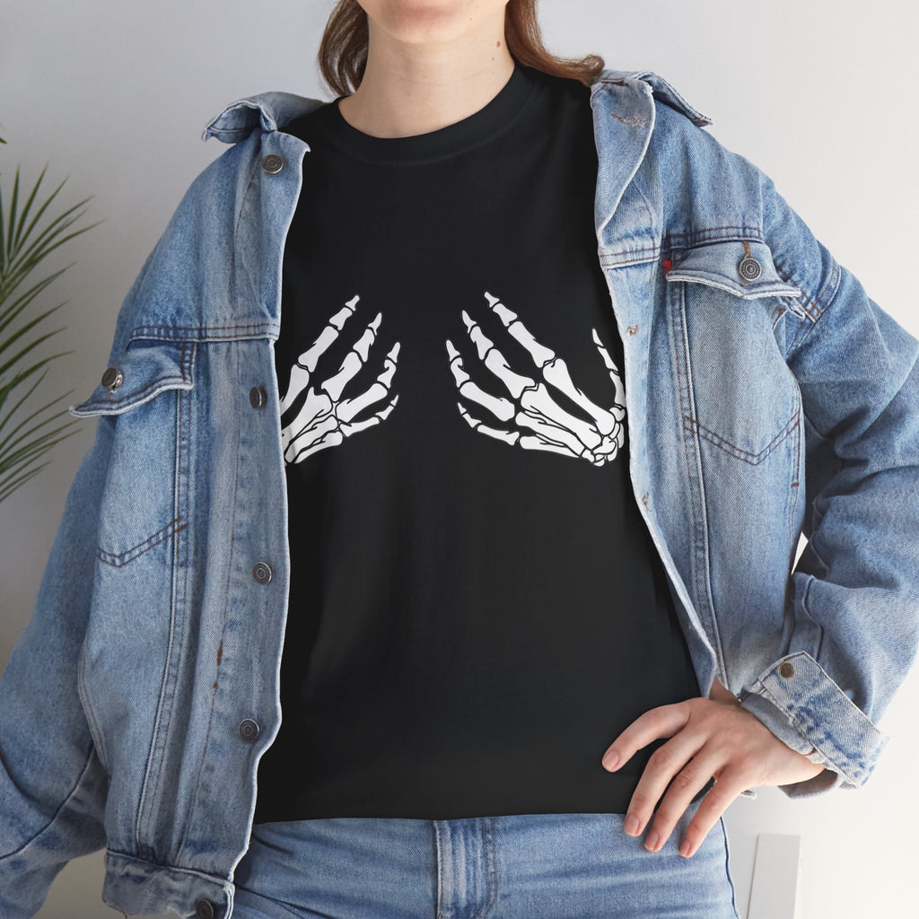 Skeleton Hands Unisex Heavy Cotton Tee - Spooky & Fun Graphic Shirt